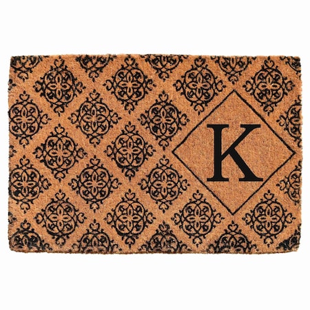 Monogram Door Mat, Black, Natural, 24 in W x 36 in L
